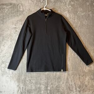 Tasc Performance Apex Fleece‎ 1/4 Zip Black Size Small Organic Cotton